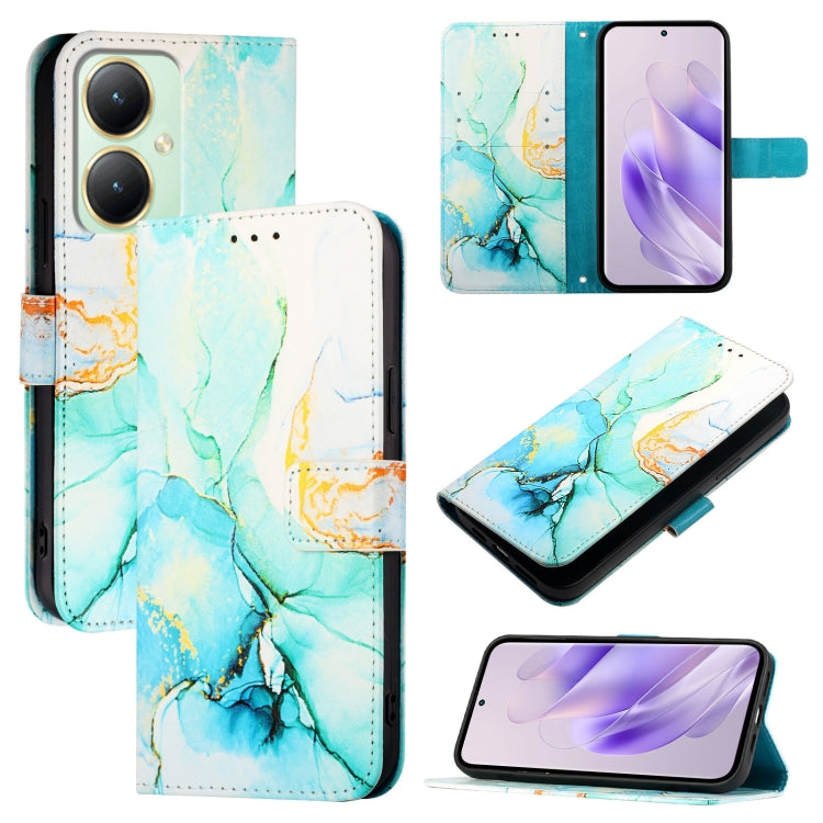 PT003 Marble Pattern Flip Leather Phone Case, For vivo Y27 4G Global-11