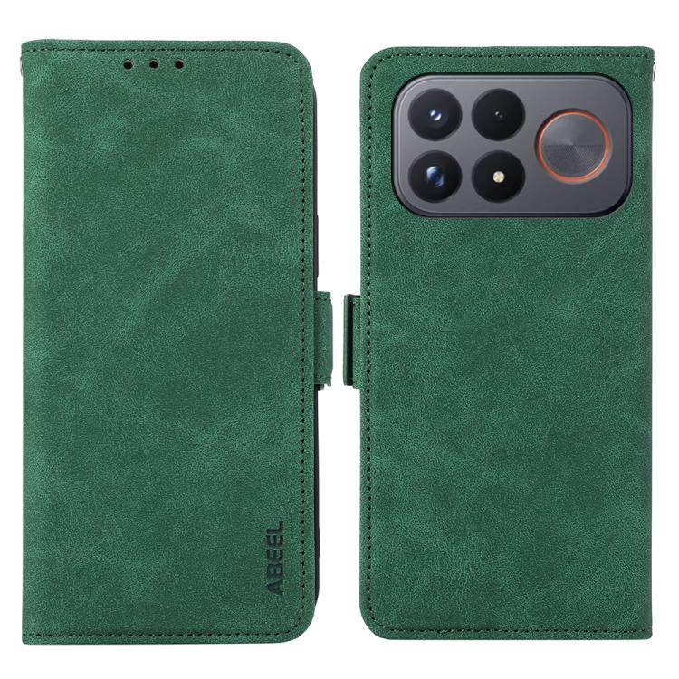 ABEEL Frosted Magnetic RFID Leather Phone Case, For Redmi Note 17 4G Global 169.7mm, For Redmi K100 Pro Max/Poco F9 Ultra 5G, For Redmi K100 Pro 5G/Poco F9 Pro 5G, For Redmi 17 5G / 4G Global 170mm-18