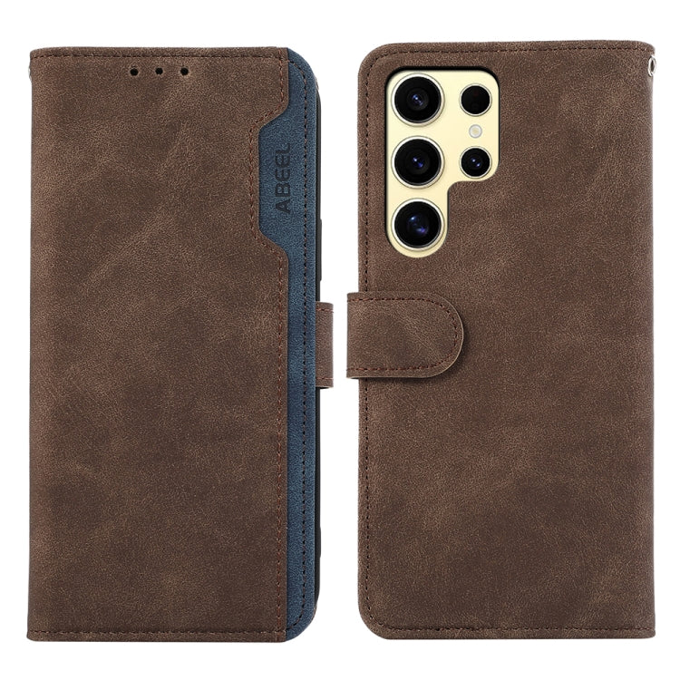 ABEEL Color Block Magnetic RFID Leather Phone Case, For Samsung Galaxy S25 Ultra 5G-12