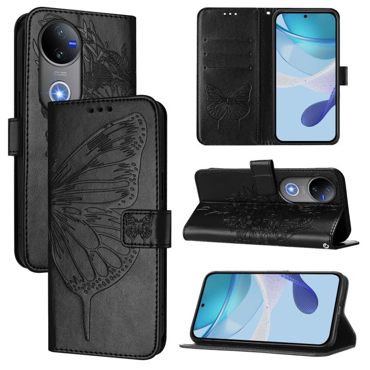 Embossed Butterfly Leather Phone Case, For vivo Y29 4G Global, For vivo V50 Global-14