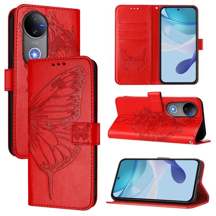 Embossed Butterfly Leather Phone Case, For vivo Y29 4G Global, For vivo V50 Global-15