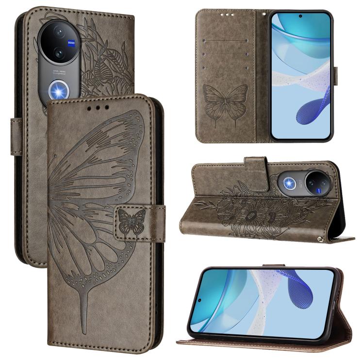 Embossed Butterfly Leather Phone Case, For vivo Y29 4G Global, For vivo V50 Global-16
