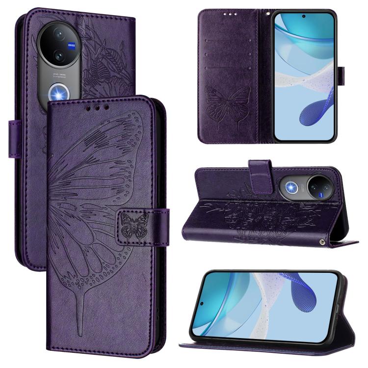 Embossed Butterfly Leather Phone Case, For vivo Y29 4G Global, For vivo V50 Global-21