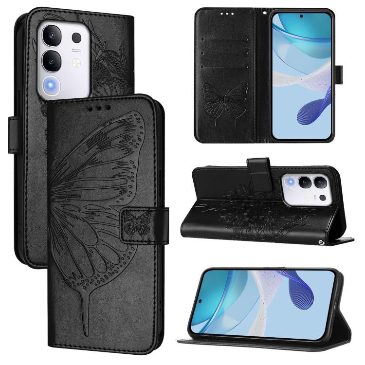 Embossed Butterfly Leather Phone Case, For vivo Y29 4G Global, For vivo V50 Global-1