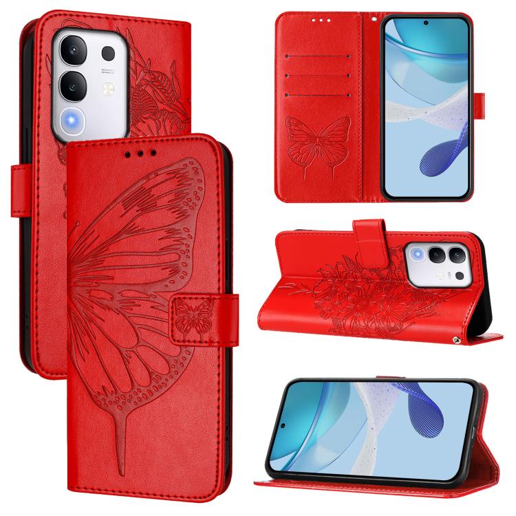 Embossed Butterfly Leather Phone Case, For vivo Y29 4G Global, For vivo V50 Global-7
