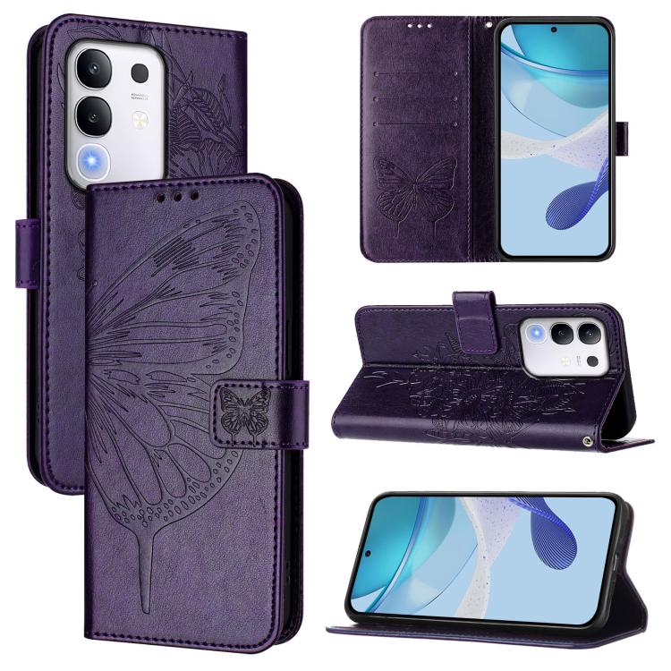 Embossed Butterfly Leather Phone Case, For vivo Y29 4G Global, For vivo V50 Global-13