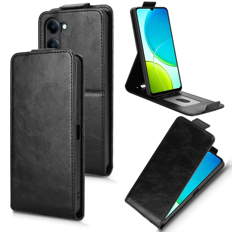 Magnetic Vertical Flip Leather Phone Case with Buckle, For vivo Y04 4G / Y29s 5G-1