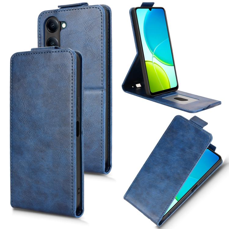 Magnetic Vertical Flip Leather Phone Case with Buckle, For vivo Y04 4G / Y29s 5G-8