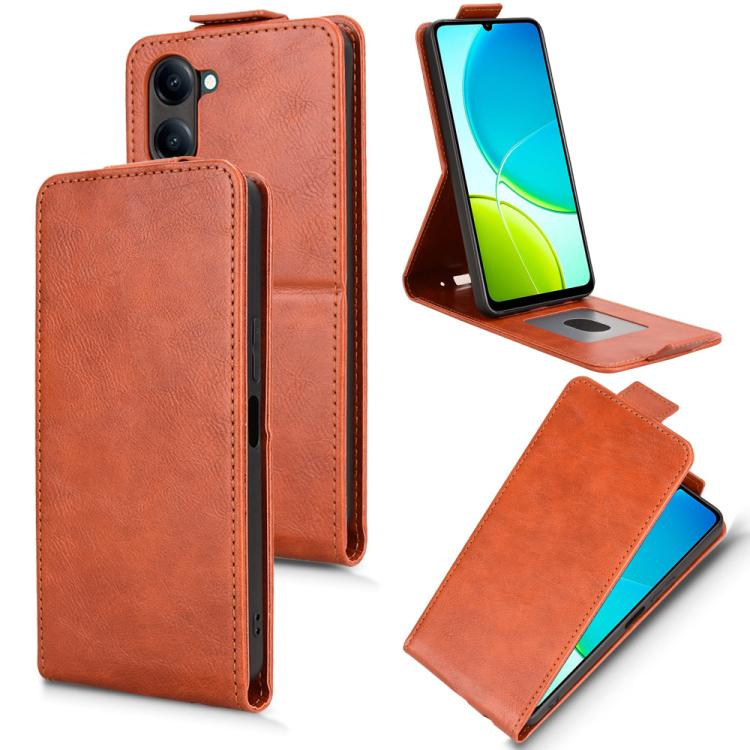 Magnetic Vertical Flip Leather Phone Case with Buckle, For vivo Y04 4G / Y29s 5G-10