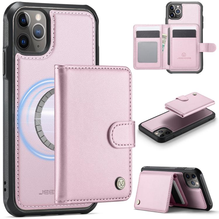 JEEHOOD J09 Buckle Card Bag MagSafe Magnetic Style RFID Leather Phone Case, For iPhone 11, For iPhone 11 Pro-13