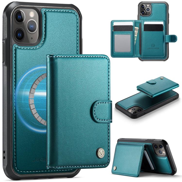 JEEHOOD J09 Buckle Card Bag MagSafe Magnetic Style RFID Leather Phone Case, For iPhone 11, For iPhone 11 Pro-14