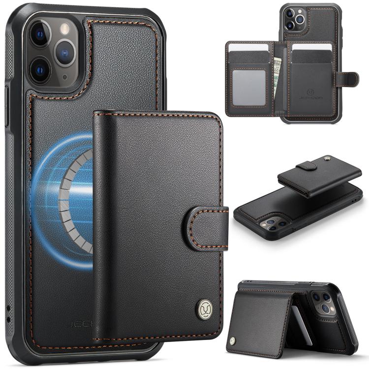 JEEHOOD J09 Buckle Card Bag MagSafe Magnetic Style RFID Leather Phone Case, For iPhone 11, For iPhone 11 Pro-16