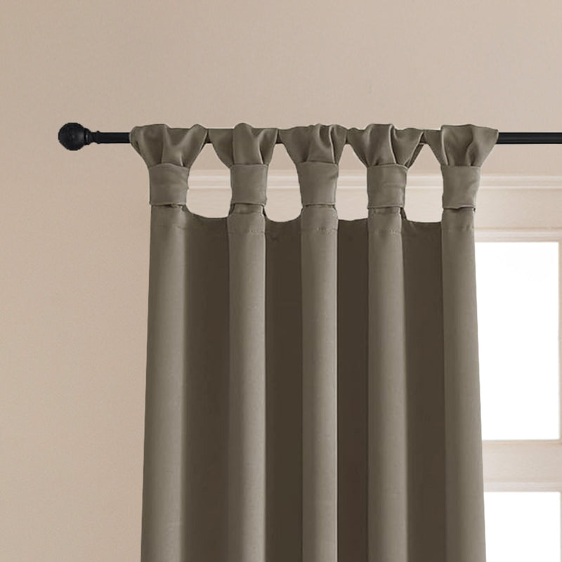 Fort Essential - Twist Tap Top Solid Blackout Curtain (English Grey)-2