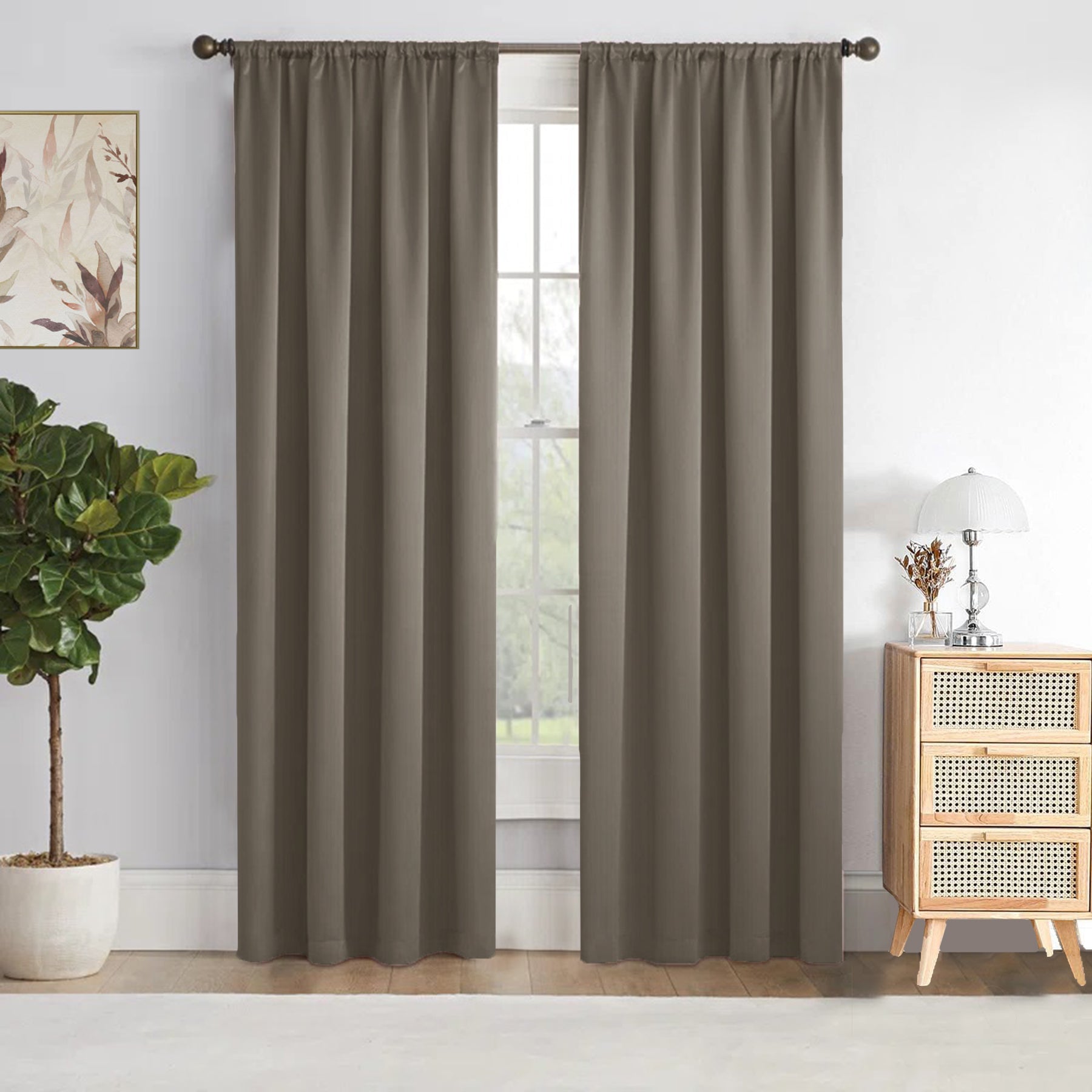 Fort Essential - Rod Pocket Blackout Curtain (English Grey)-1