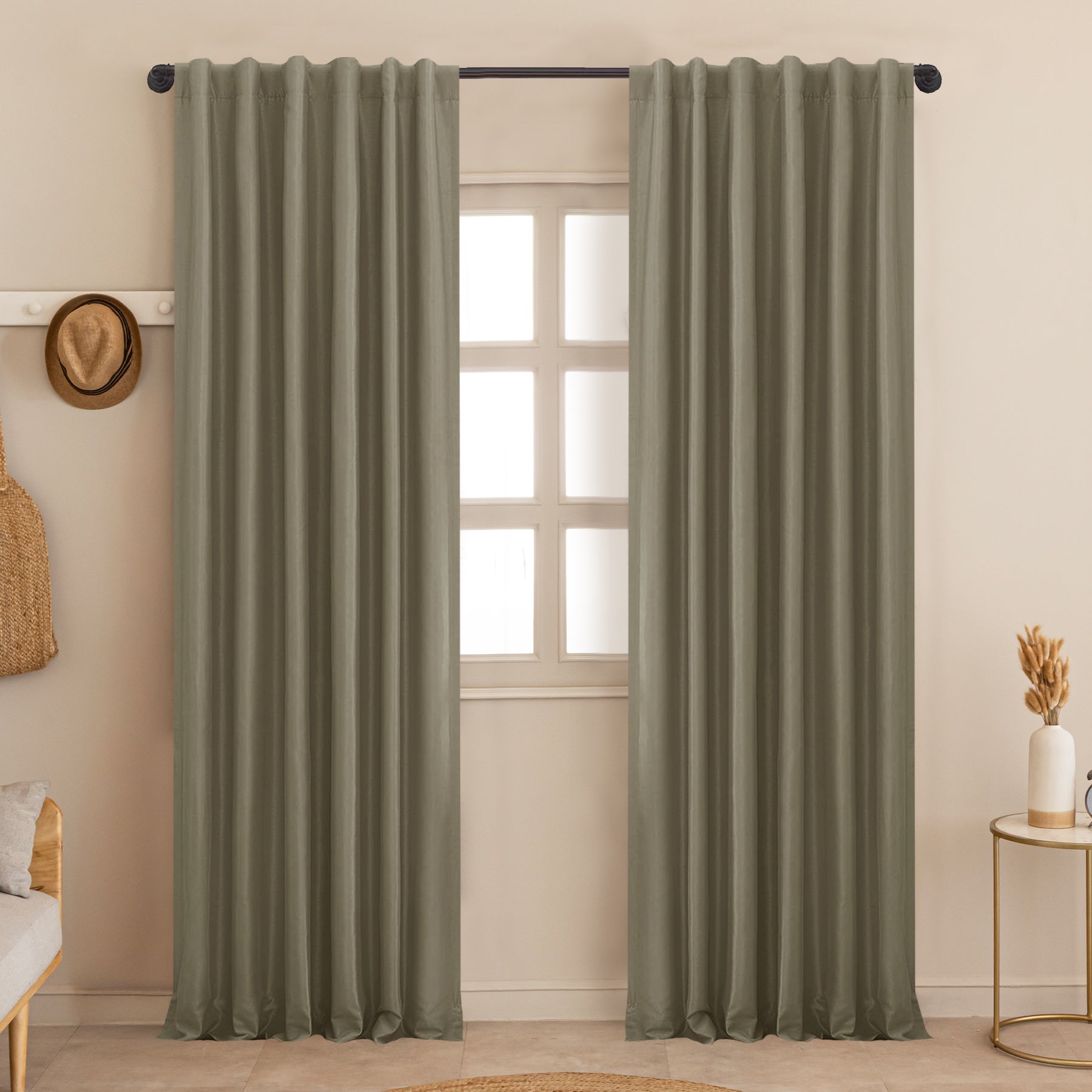 Fort Essential - Back Tab Blackout Curtain (English Grey)