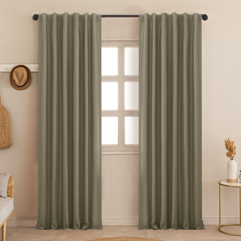 Fort Essential - Back Tab Blackout Curtain (English Grey)-1