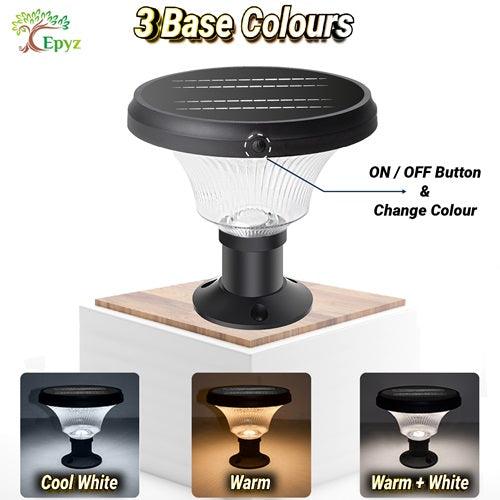 Pillar Light For House | Solar Round Pillar Light 143 Led