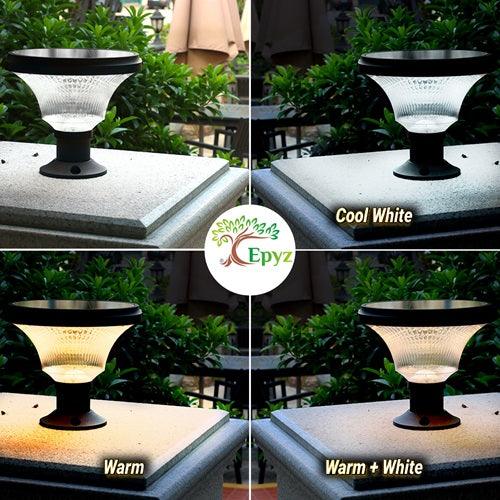 Pillar Light For House | Solar Round Pillar Light 143 Led