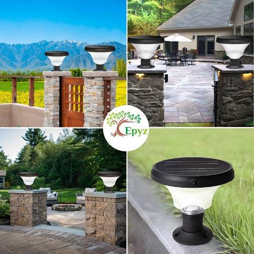 Pillar Light For House | Solar Round Pillar Light 143 Led