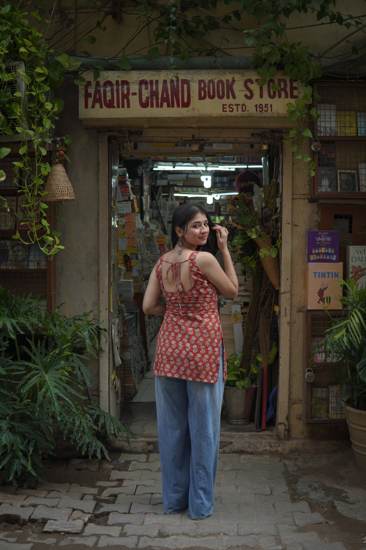 Gerua bagru handblock kurti