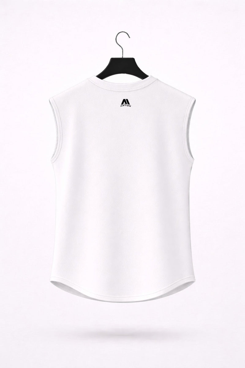 White Drop Shoulder Sleeveless