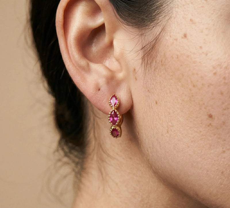 Pink Pop Hoop Earrings