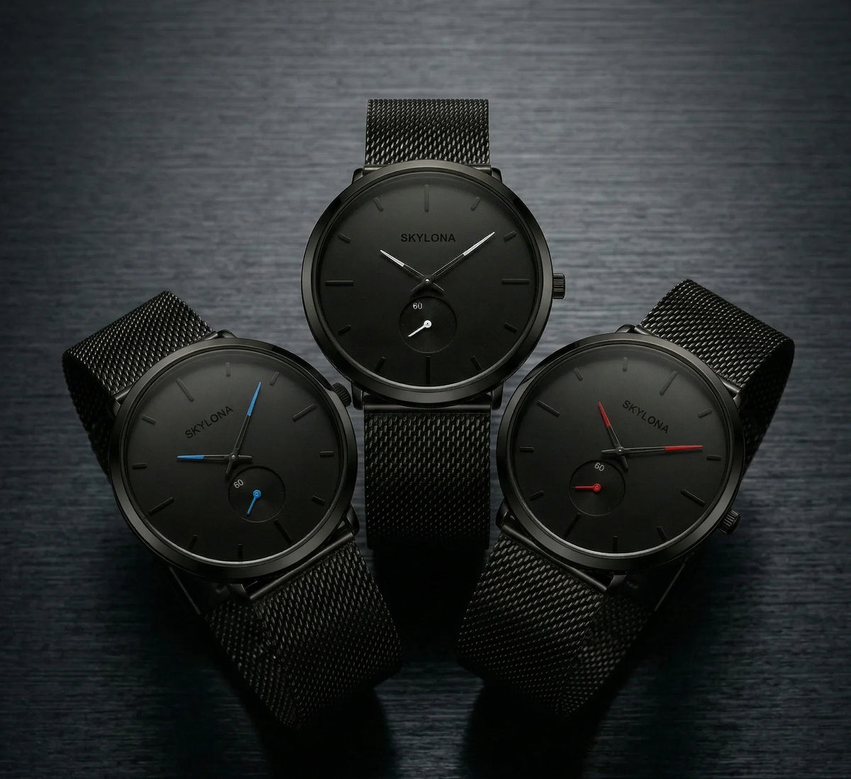 Black Chronograph Watch for Men – SkyLona Classic Collection