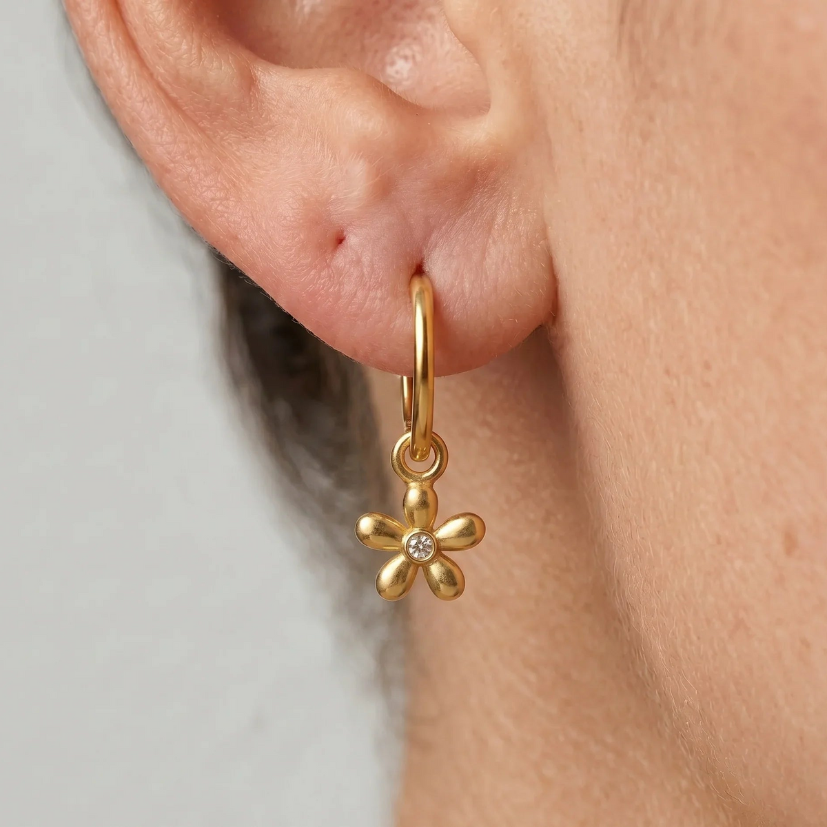 Artistic Flower Hoop Earrings