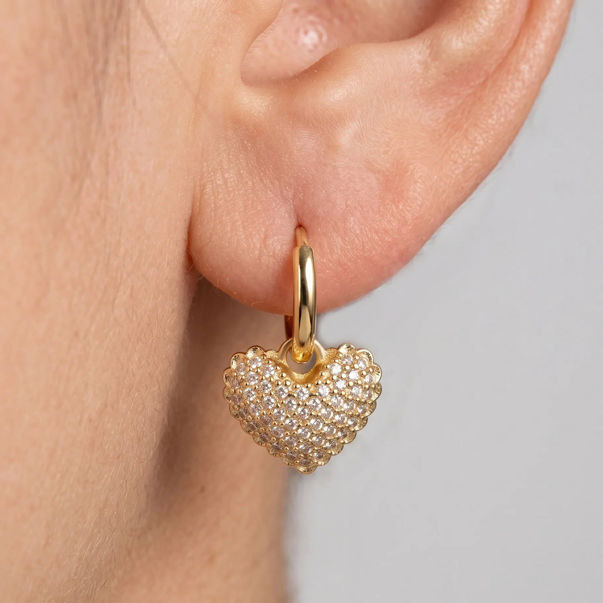 Commute Heart Shape Inlay Diamond Drop Earrings