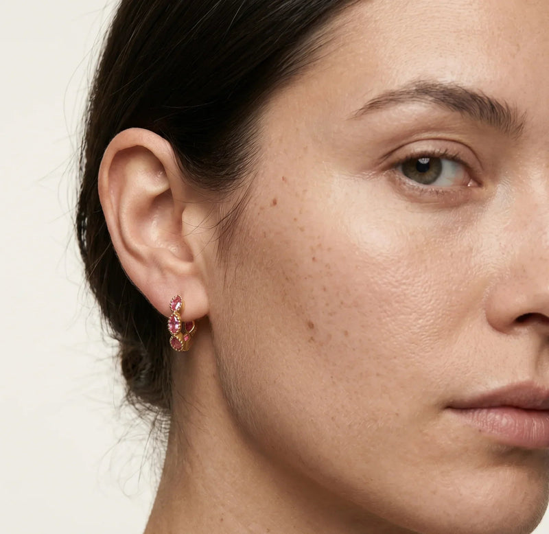 Pink Pop Hoop Earrings