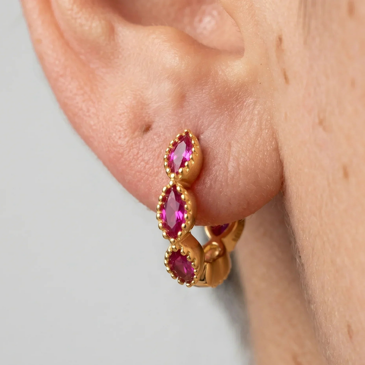 Pink Pop Hoop Earrings