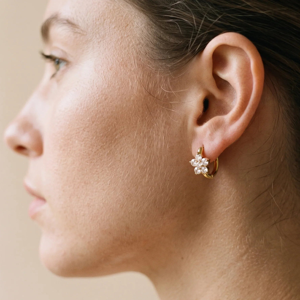 Flower Zircon Drop Earrings
