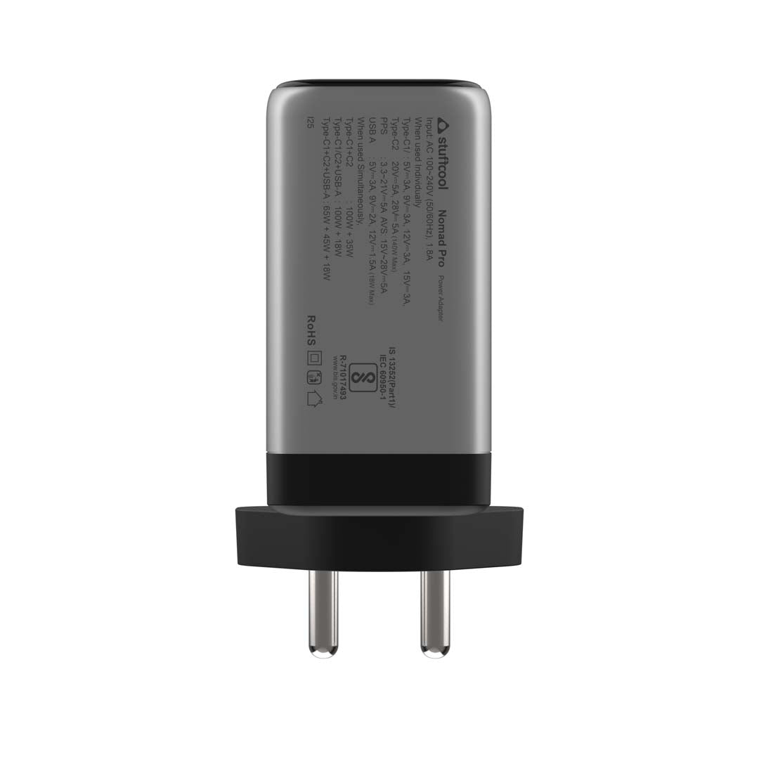 Nomad Pro 140W Multi Port GaN Fast Charger With World Travel Plugs