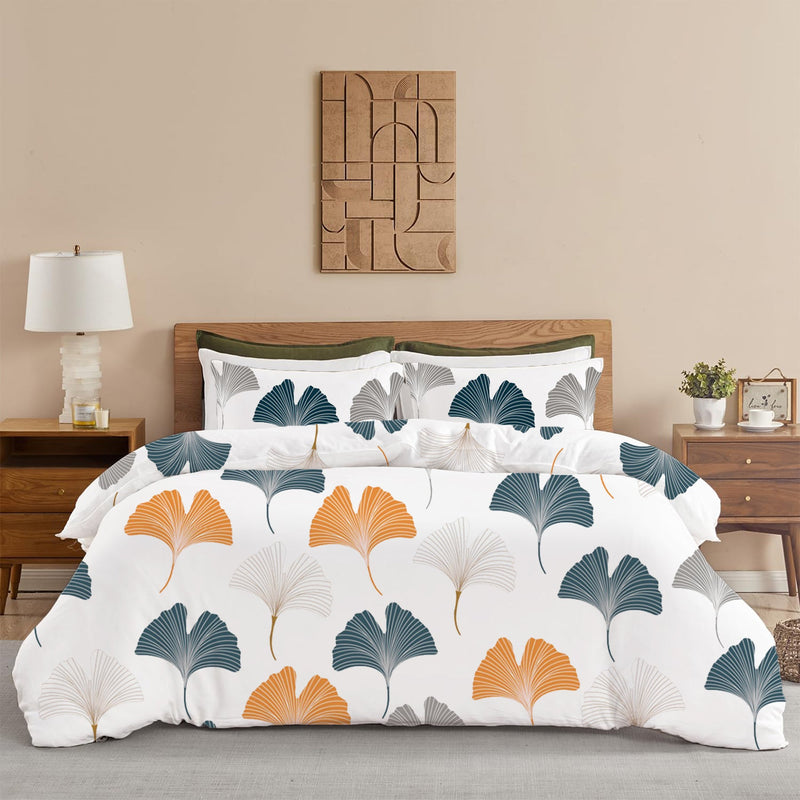 Imprimer Ginkyo - Printed Duvet Cover (Mustard & Grey)-1
