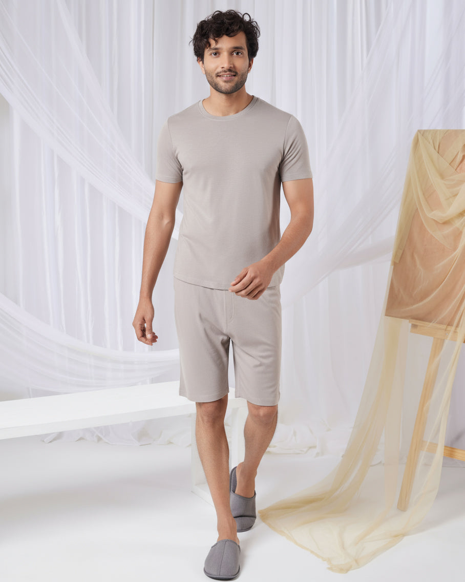 Hushy Bamboo Shorts  (Grey Mocha)