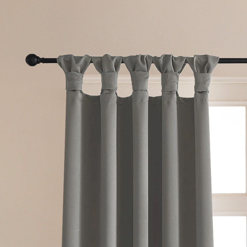 Fort Essential - Twist Tap Top Solid Blackout Curtain (Grey)-2