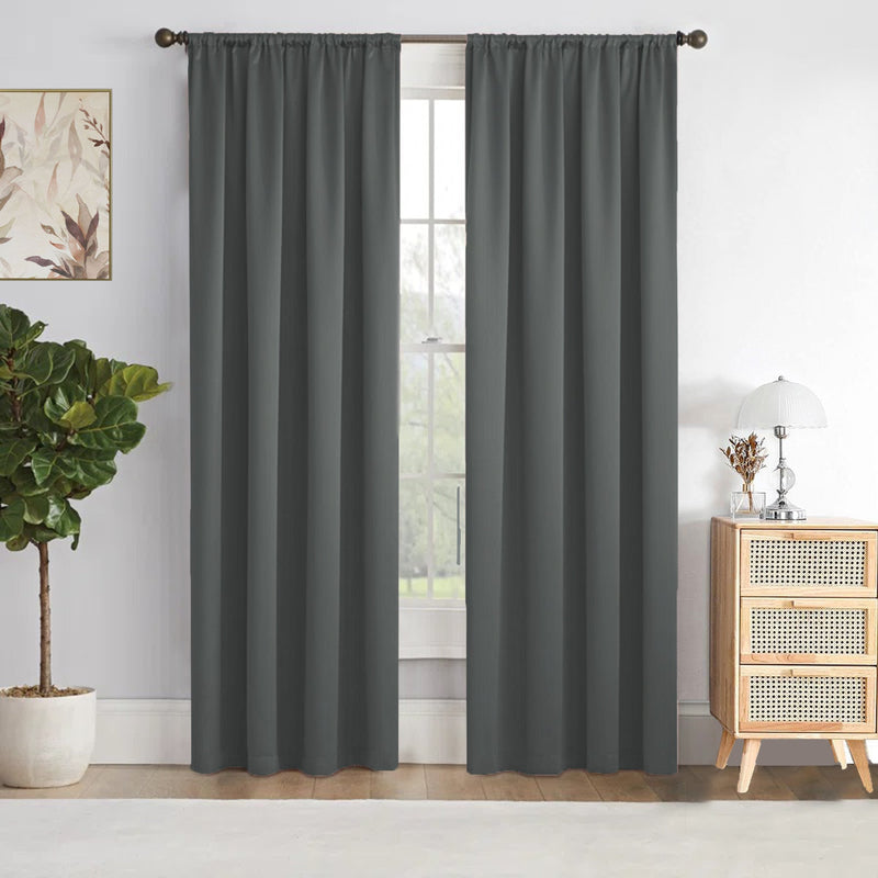 Fort Essential - Rod Pocket Blackout Curtain (Grey)-1