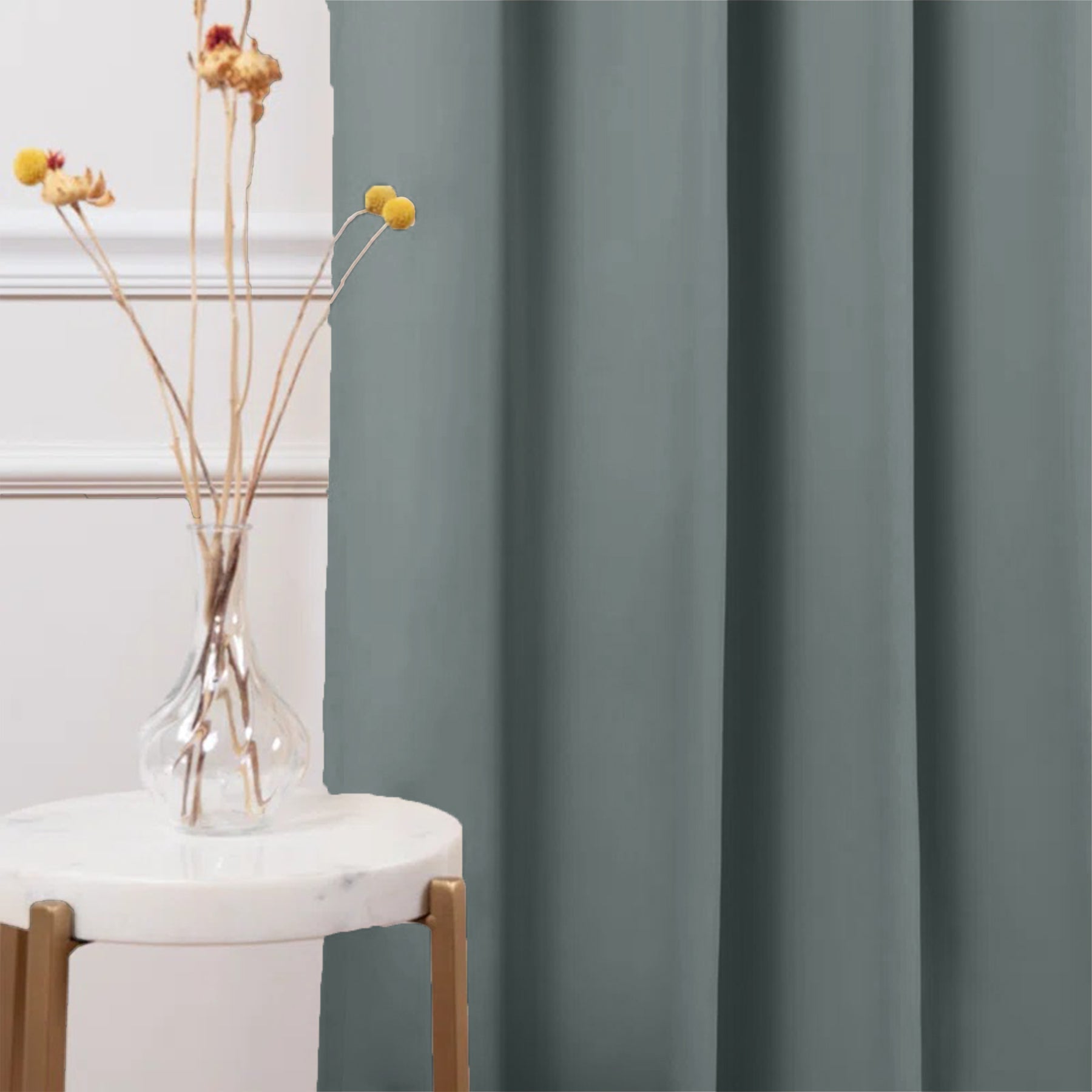 Grey Black Backing Blackout Curtain