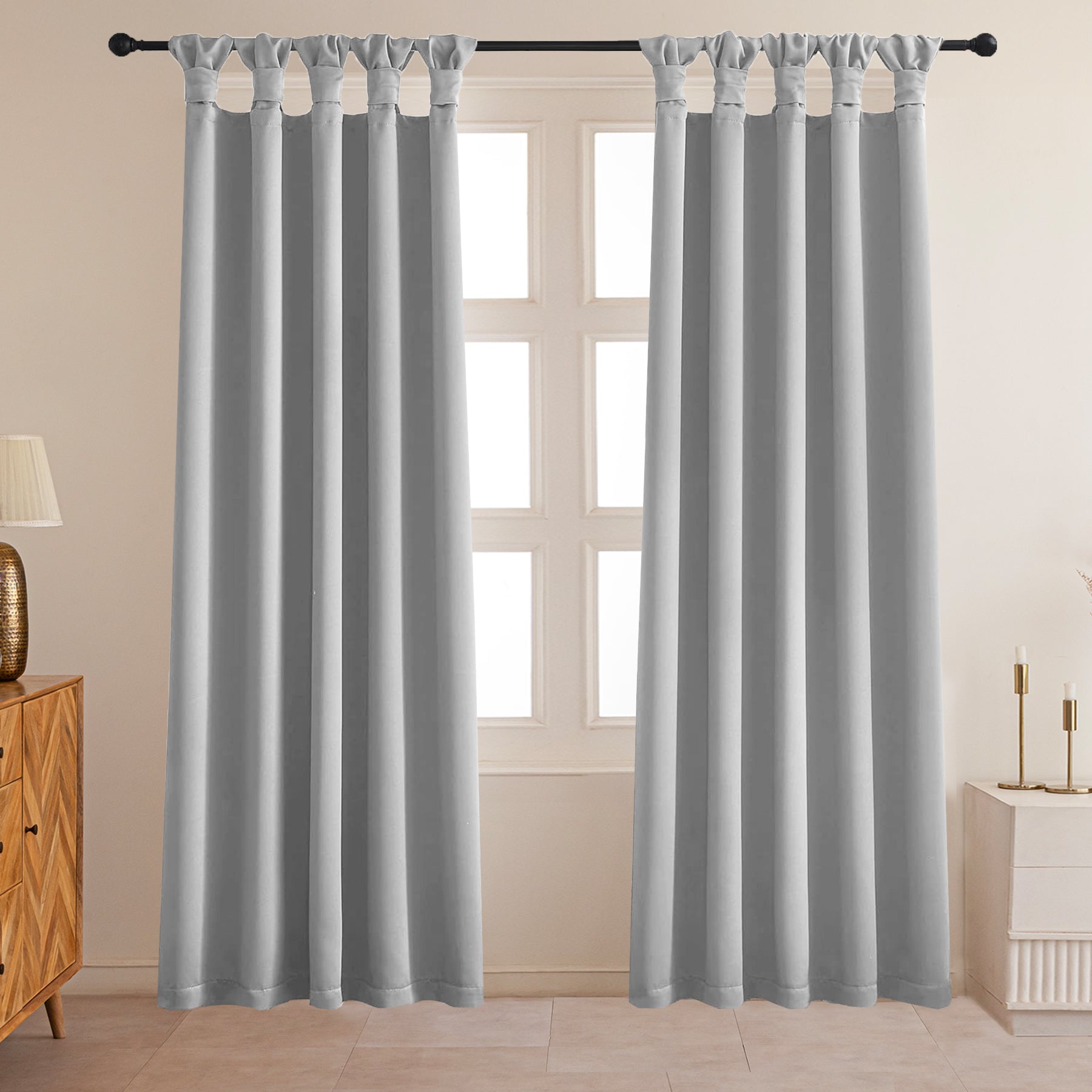 Fort Essential - Twist Tap Top Blackout Curtain (Greyish White)-1