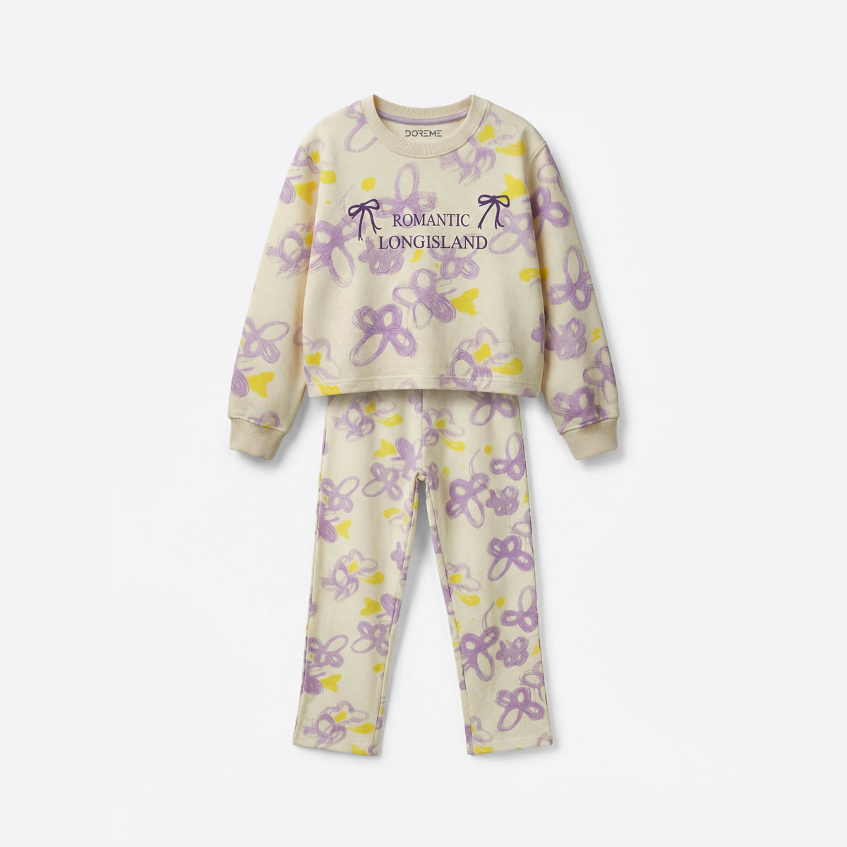 Lavender Long Island Cotton Cropped Co-ord Set