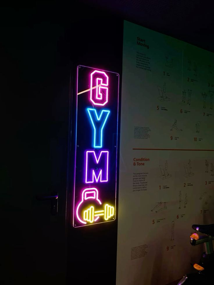 Vertical Neon GYM Sign – LED Wall Light for Fitness Studios & Home Gym | Neon Signs India — Image 2