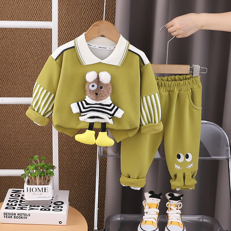 Boys Imported Green Cord Set [BT-P-3579] [1-5Years]