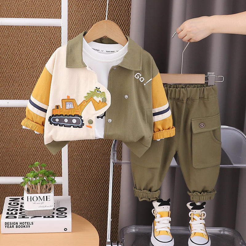 Boys 3 Piece Imported Green Cord Set [BT-M-9911] [1 - 6Years]