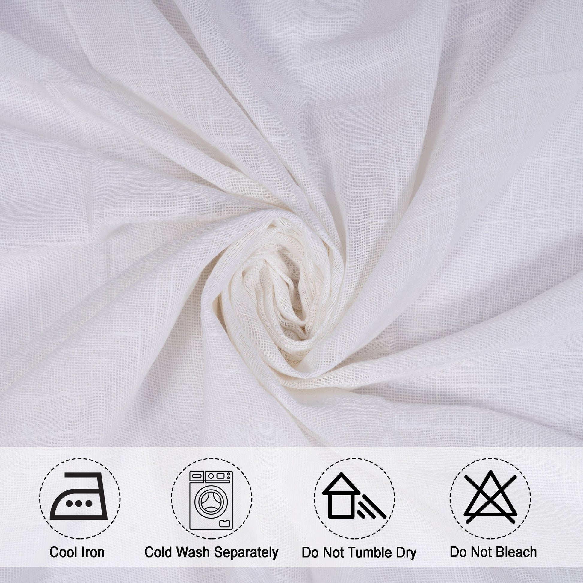 Fort Absolute - Back Tab Solid Sheer Curtain (White)-5