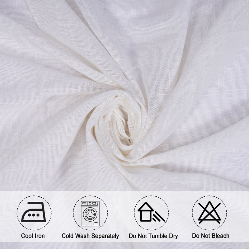 Fort Absolute - Back Tab Solid Sheer Curtain (White)-5