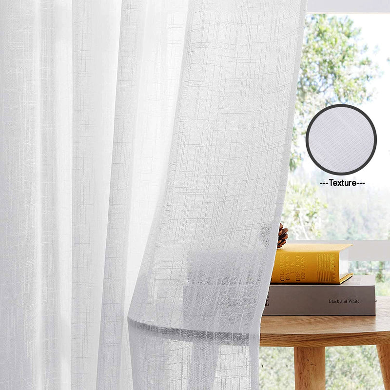 Fort Absolute - Back Tab Solid Sheer Curtain (White)-6