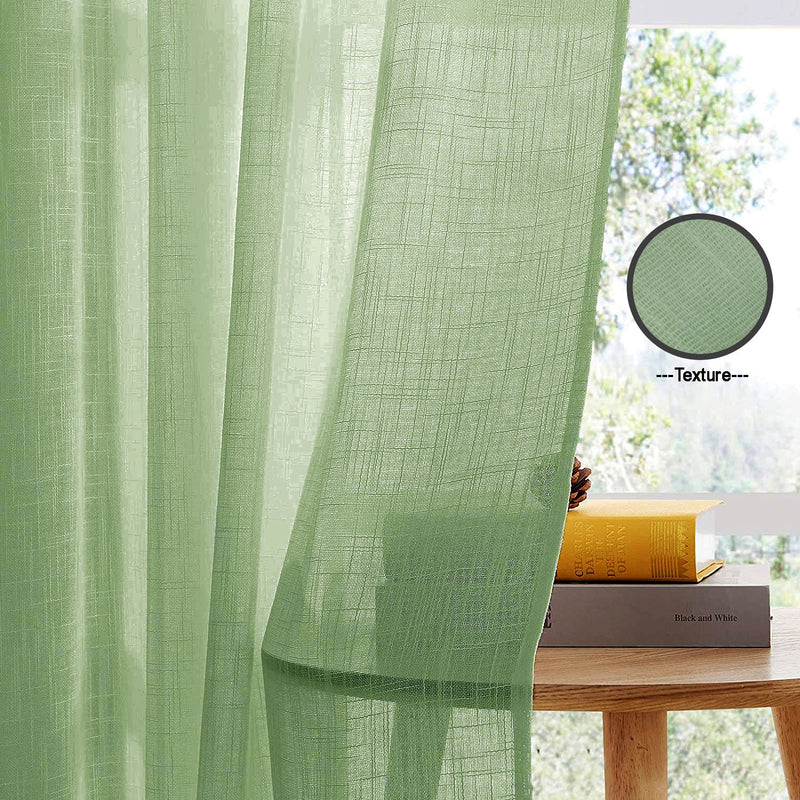 Fort Absolute - Back Tab Solid Sheer Curtain (Mint Green)-3