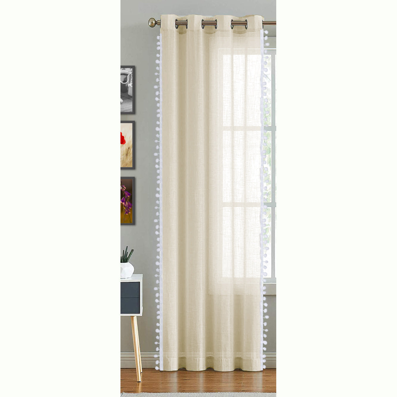 Fort Handpicked Breeze - Beige Sheer Curtain-12