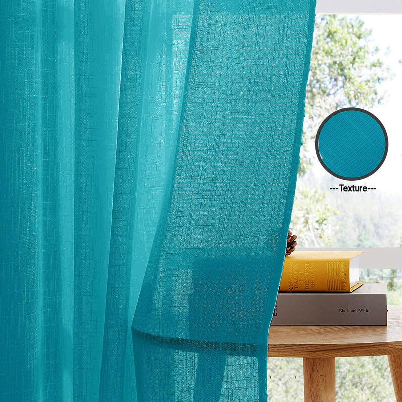 Fort Absolute - Back Tab Solid Sheer Curtain (Blue)-4