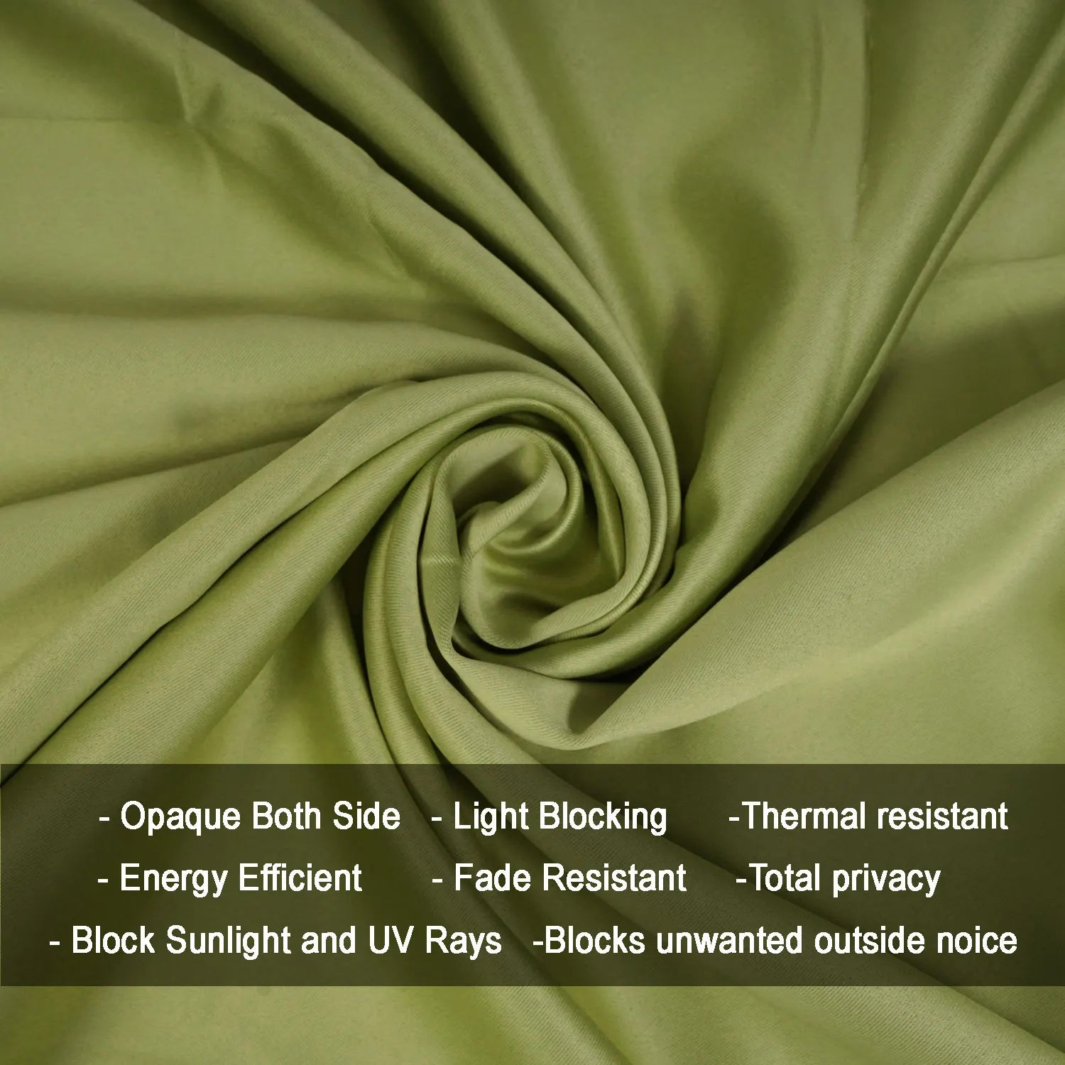 Fort Essential - Back Tab Blackout Curtain (Avacado Green)-4